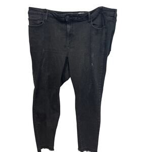 William Rast Womens Plus Size 24W Black Tapered Leg Stretch Cotton Denim Jeans